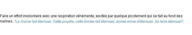 Définition éternuer ACAD 1798