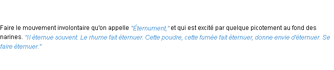 Définition éternuer ACAD 1835