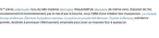 Définition éternuer ACAD 1986