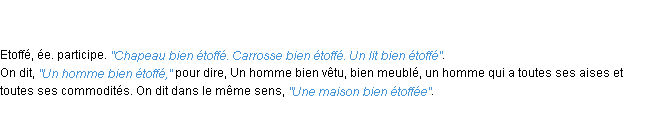 Définition étoffe ACAD 1798