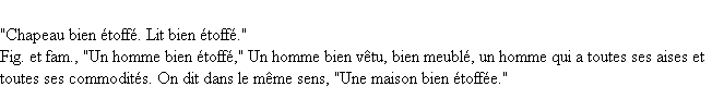 Définition étoffe ACAD 1835