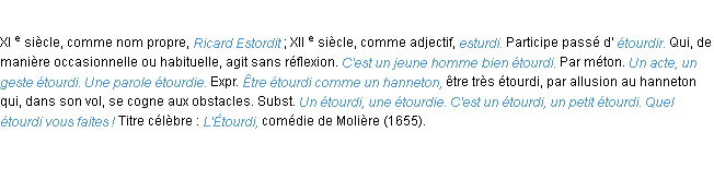 Définition étourdi ACAD 1986