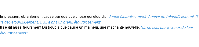 Définition étourdissement ACAD 1798