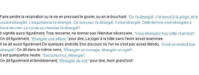Définition étrangler ACAD 1798