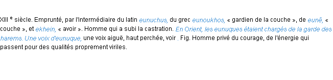 Définition eunuque ACAD 1986