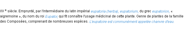 Définition eupatoire ACAD 1986