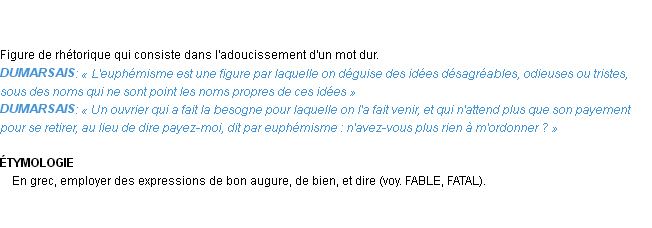 Définition euphémisme Emile Littré