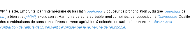 Définition euphonie ACAD 1986