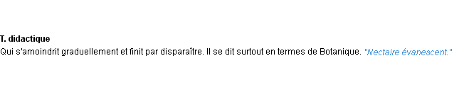 Définition évanescent ACAD 1932