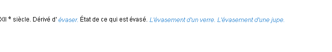 Définition évasement ACAD 1986