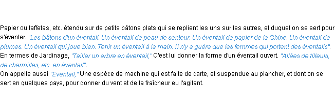 Définition éventail ACAD 1798