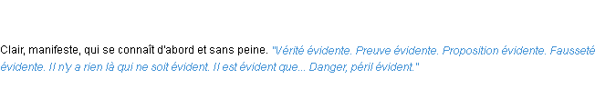 Définition évident ACAD 1835