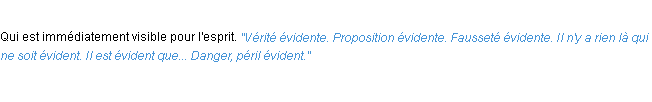 Définition évident ACAD 1932