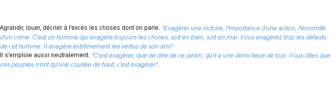 Définition exagérer ACAD 1798