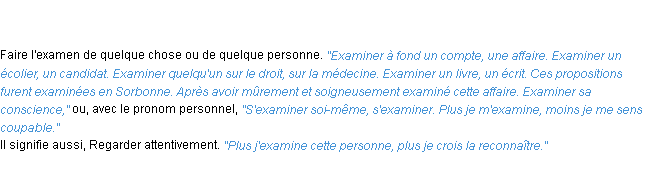 Définition examiner ACAD 1835