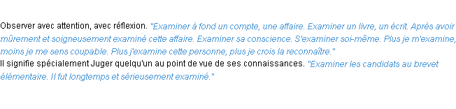 Définition examiner ACAD 1932