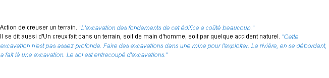 Définition excavation ACAD 1835