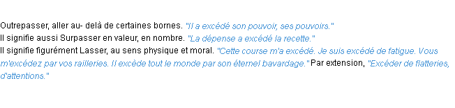 Définition excéder ACAD 1932