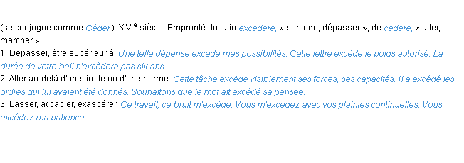 Définition excéder ACAD 1986
