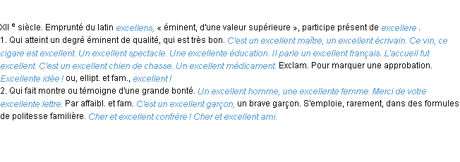 Définition excellent ACAD 1986