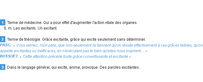 Définition excitant Emile Littré