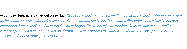 Définition exclusion ACAD 1835