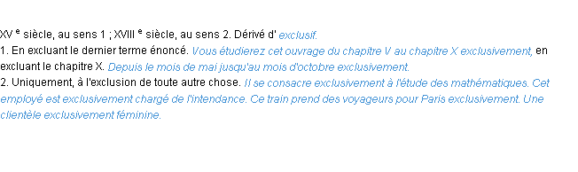 Définition exclusivement ACAD 1986