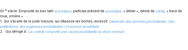 Définition exorbitant ACAD 1986