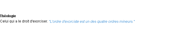 Définition exorciste ACAD 1932