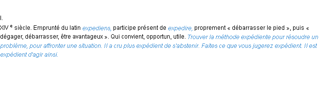 Définition expédient ACAD 1986