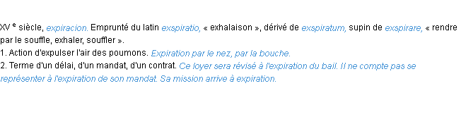 Définition expiration ACAD 1986