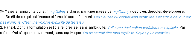 Définition explicite ACAD 1986