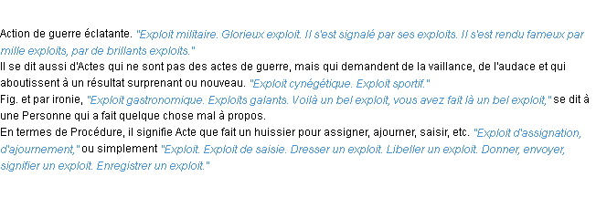 Exploiter Definition Francais