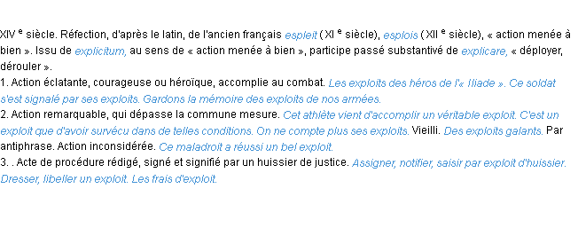 Définition exploit ACAD 1986