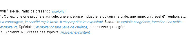 Définition exploitant ACAD 1986