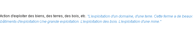 Définition exploitation ACAD 1835