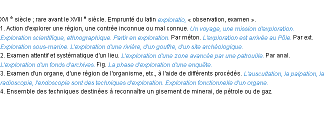 Définition exploration ACAD 1986