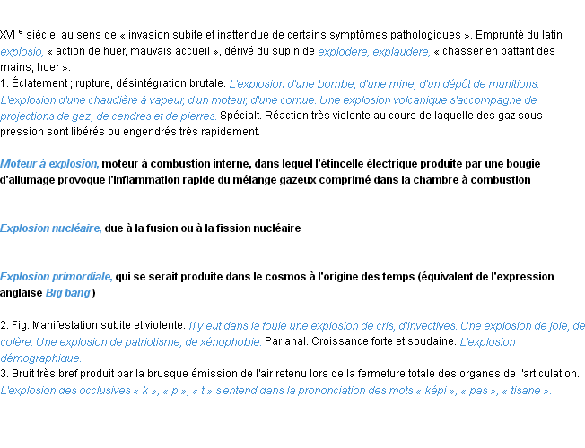 Définition explosion ACAD 1986