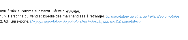 Définition exportateur ACAD 1986