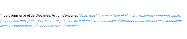 Définition exportation ACAD 1835