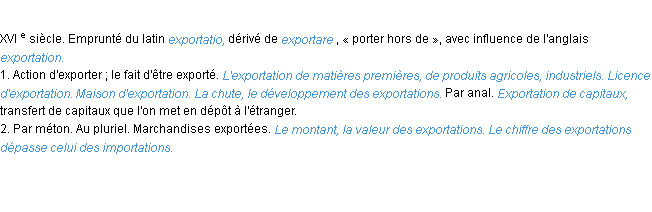 Définition exportation ACAD 1986