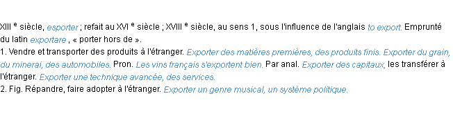 Définition exporter ACAD 1986