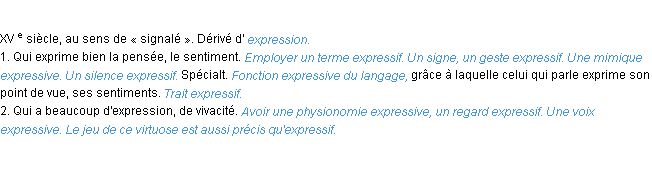 Définition expressif ACAD 1986