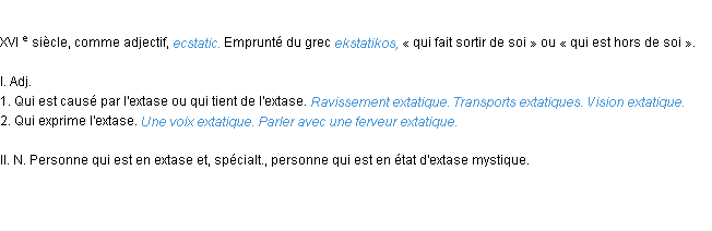 Définition extatique ACAD 1986