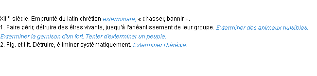 Définition exterminer ACAD 1986