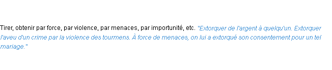 Définition extorquer ACAD 1798