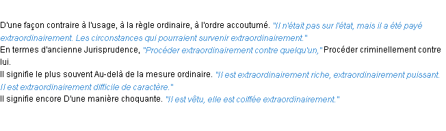 Définition extraordinairement ACAD 1932