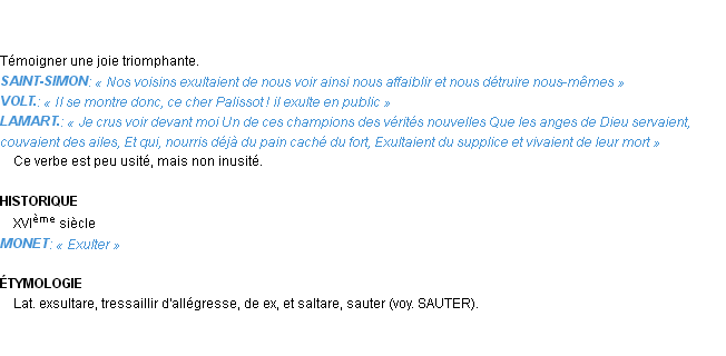Définition exulter Emile Littré