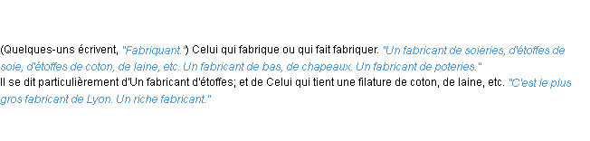 Définition fabricant ACAD 1835