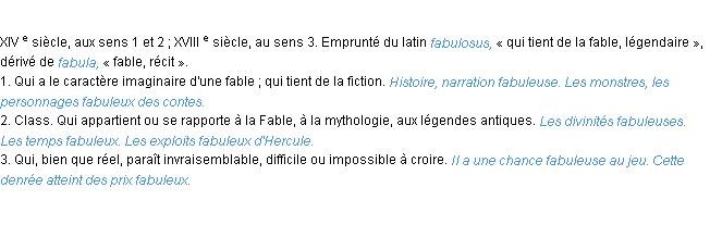 Définition fabuleux ACAD 1986